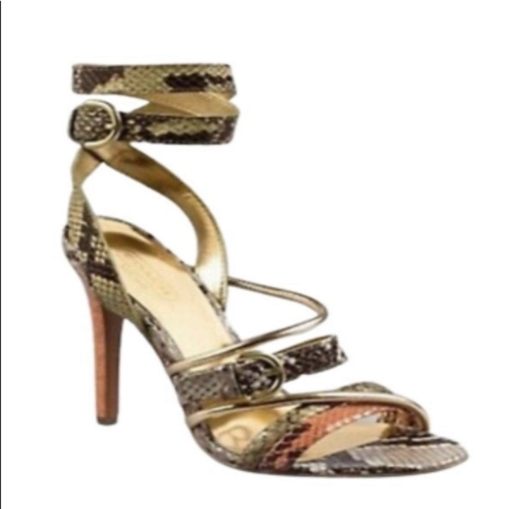 Coach Florence Heels Printed Python Snake Strap S… - image 1